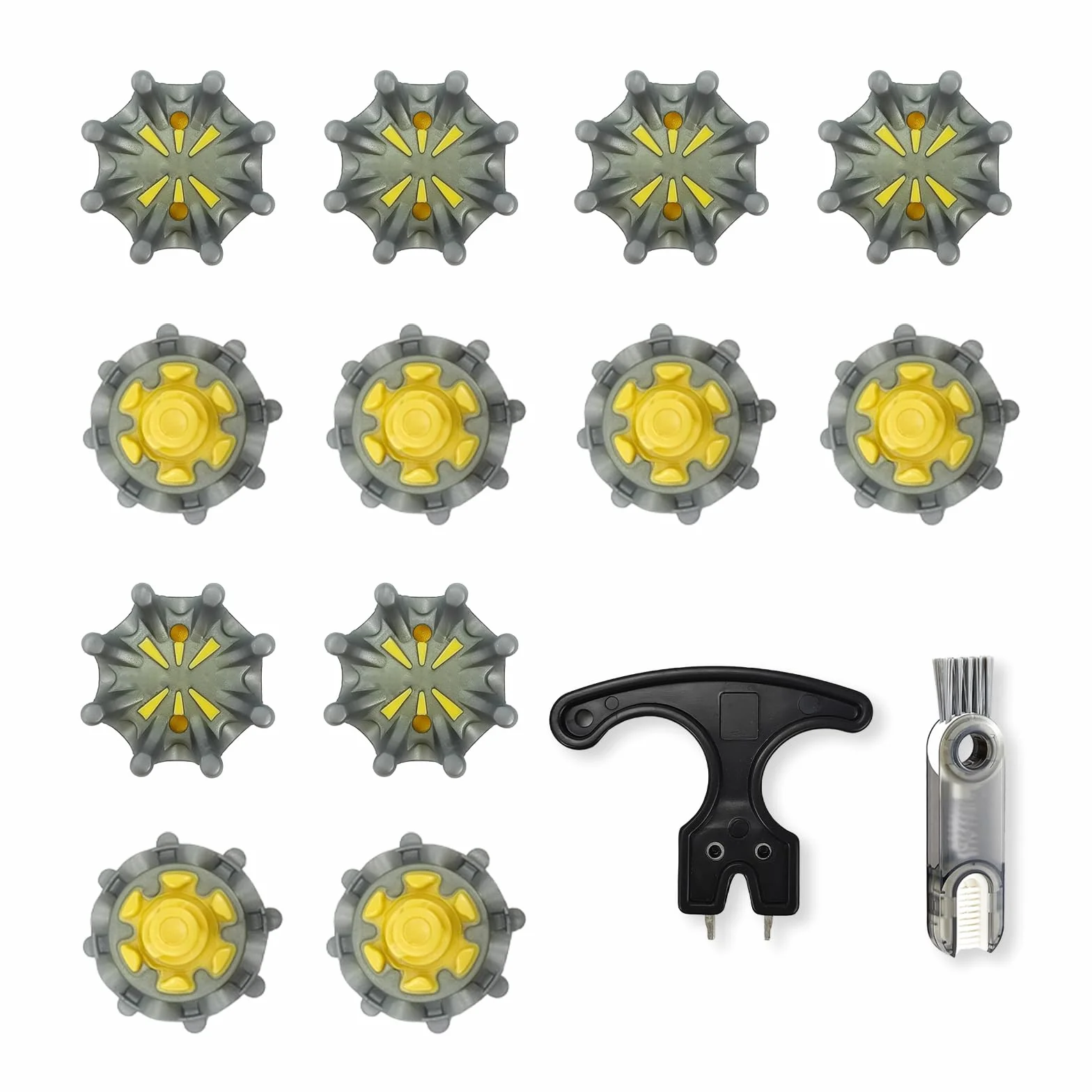 Juego de 12 Clavos de Golf, Clavos de Repuesto para Zapatos de Golf, con Cepillo de Limpieza y Herramientas de Repuesto.