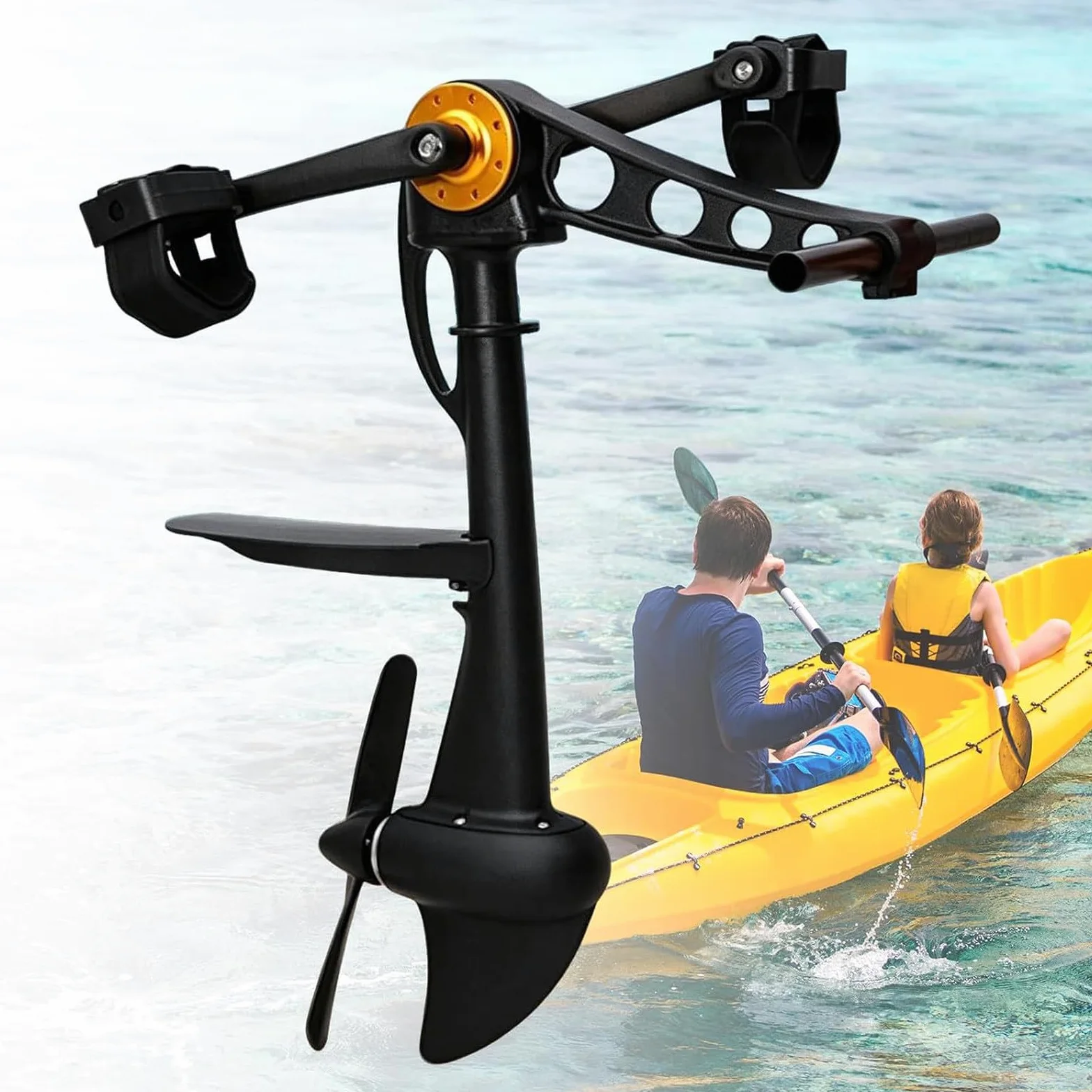 Motor de pedales para kayaks, motor para tablas de paddle surf hinchables | unidad propulsión para barcos de pesca, compatible con kayaks y SUP, remos de kayak para pesca y caza, para adultos y niños