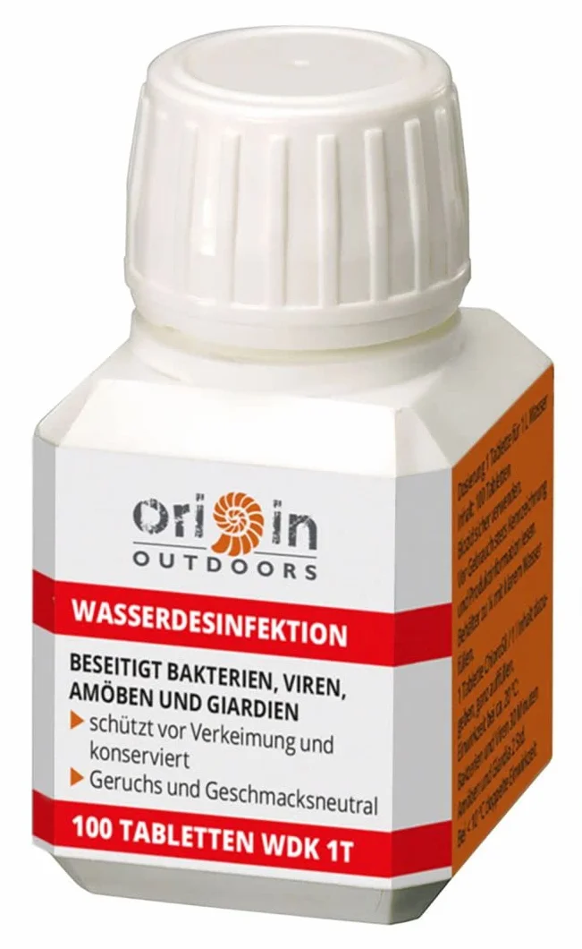 Origin Outdoors Desinfección y conservación del agua 100 tabletas