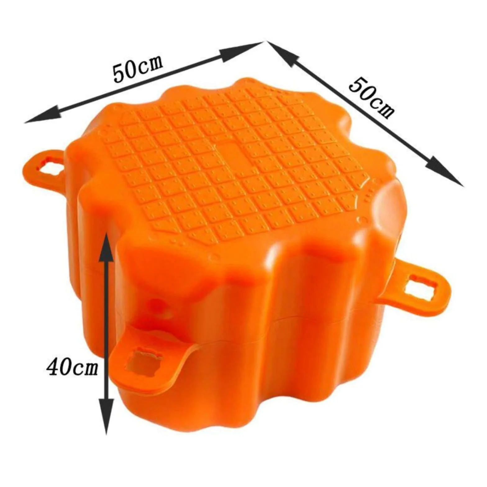 Módulo Flotante Bloque de HDPE con Superficie Rugosa y Conectores con Orificios Adecuado para Diques Puentes Modulares de Pesca