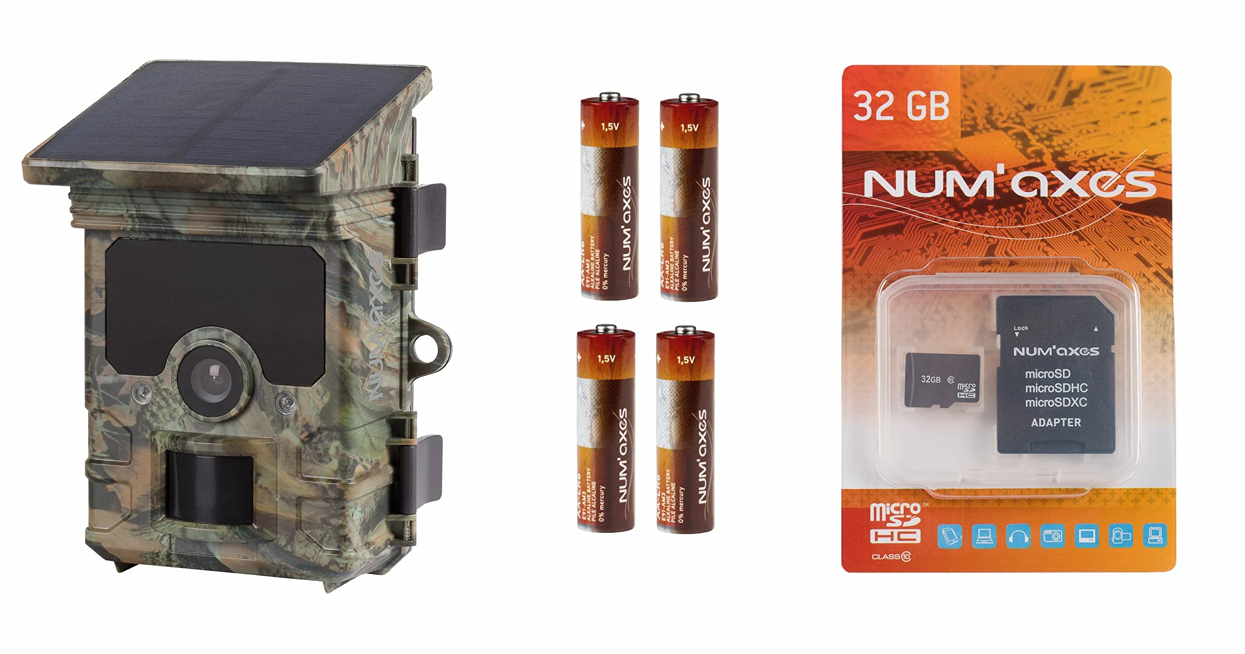NUM'AXES - Pack Todo Incluido: Pieza fotográfica Exterior PIE1060 + Pilas + Tarjeta de Memoria