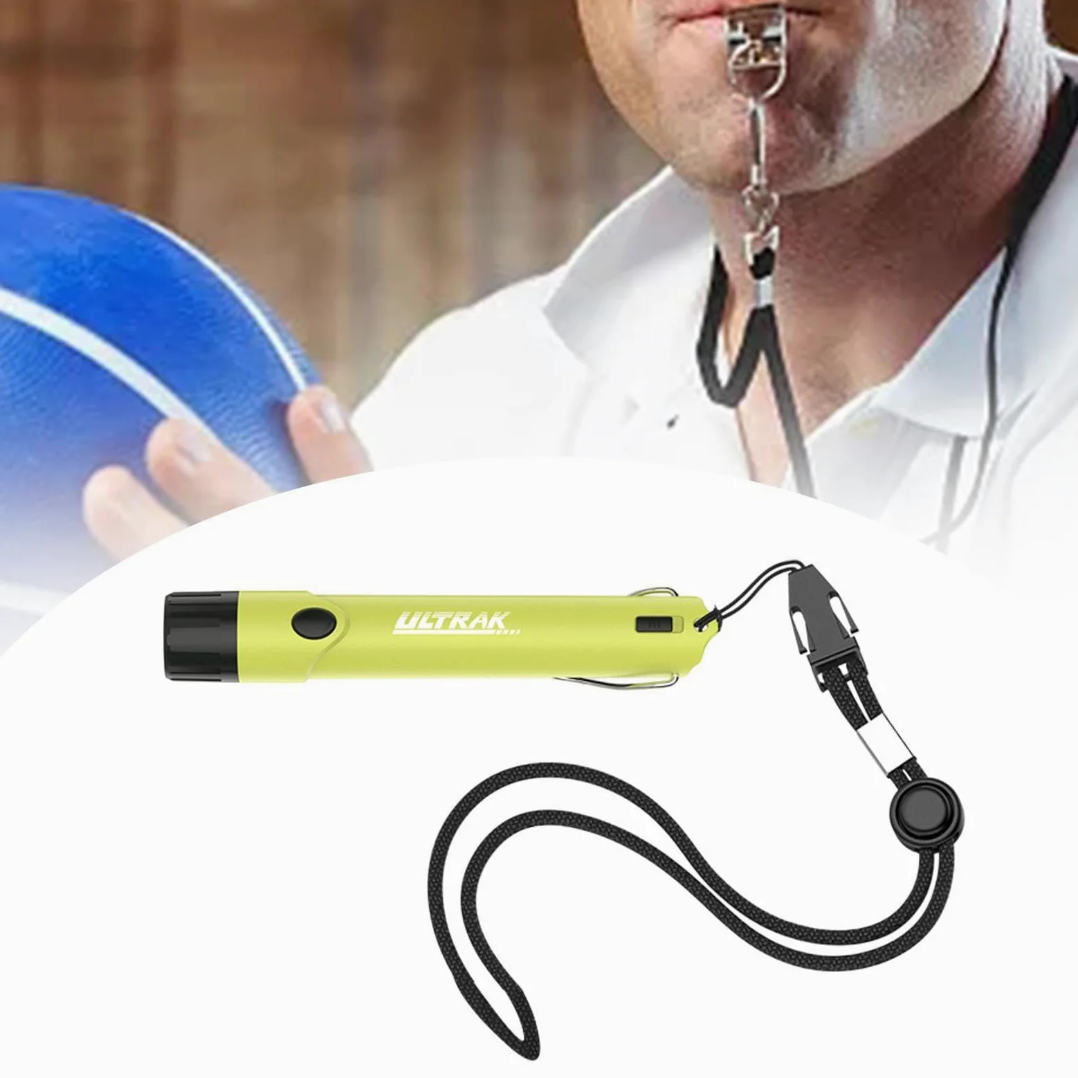 Silbato Electrónico de Mano, Silbato Eléctrico Portátil para Entrenadores Deportivos de Emergencia con Cordón Y Luz LED para Entrenamiento de Fútbol.