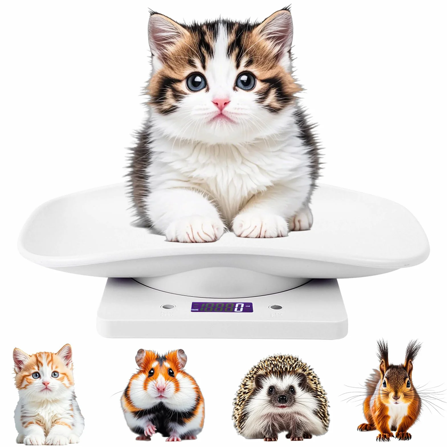 Báscula Digital Portátil para Mascotas y Bebés, 10 kg/1 g