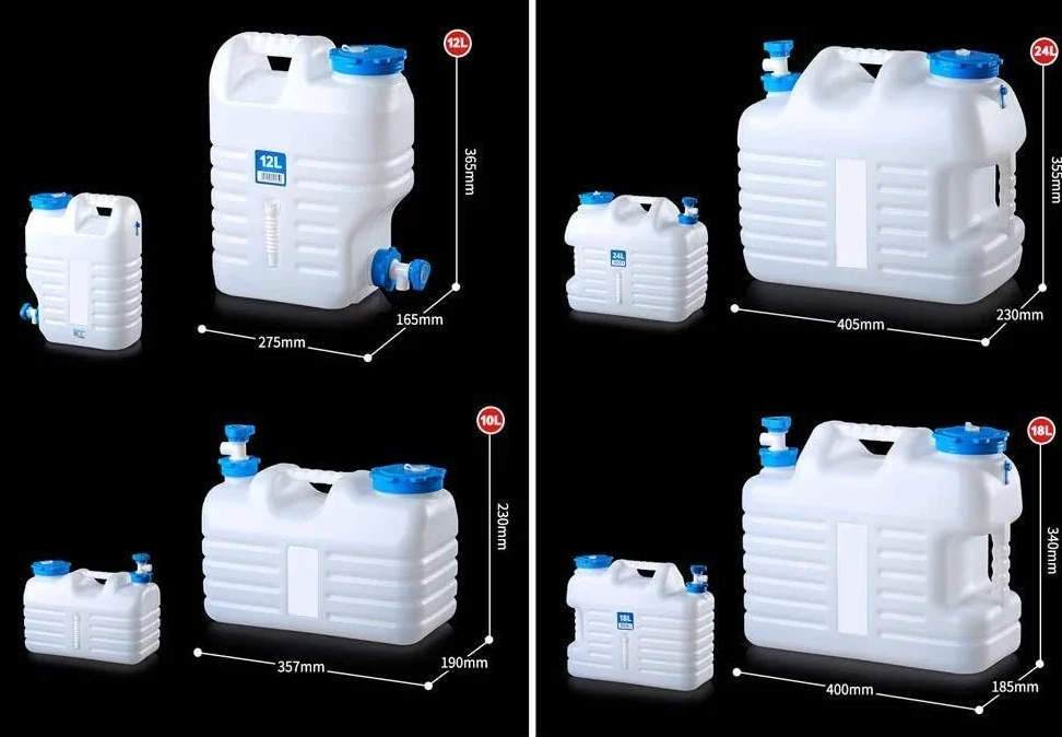 Cubo para Exteriores con Grifo, Tanque de Agua de plástico PE de Grado alimenticio, contenedor de Cubo para Acampar Espesado con Agua purificada portátil para el hogar, 18L (24L)