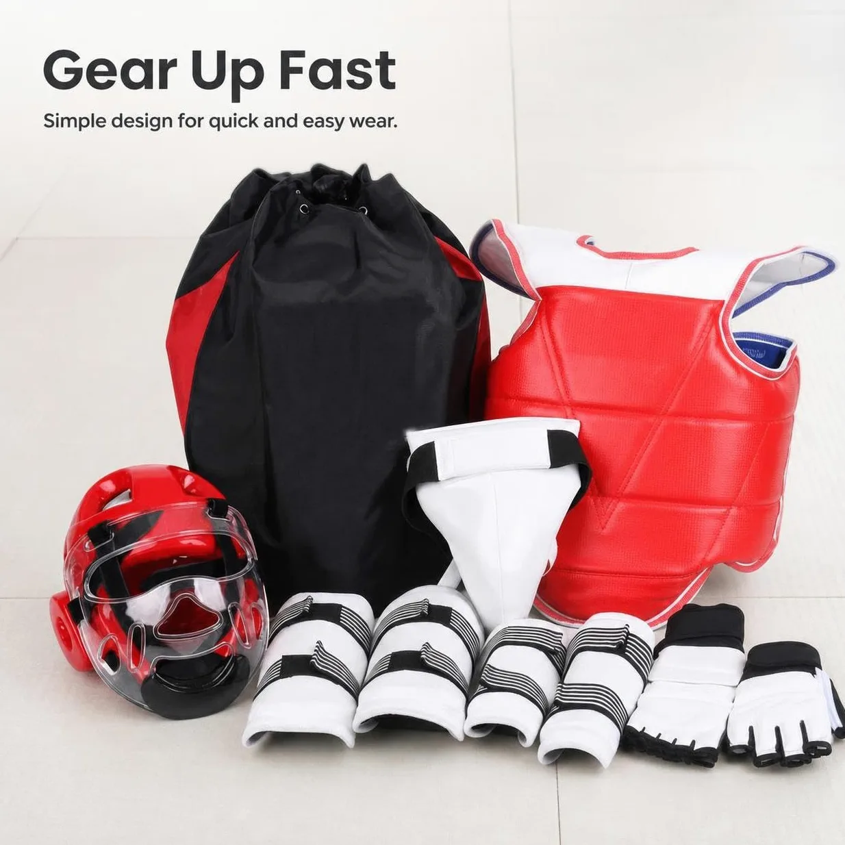 Protección para Sparring y Artes Marciales, Protección , para Rendimiento , Conjunto de Ocho Piezas de patrón Liso para Mujer , XS