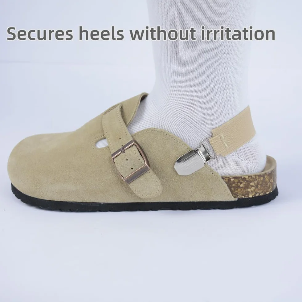 Zapatos elásticos correas de talón antideslizantes con broche de clip cordones anchos