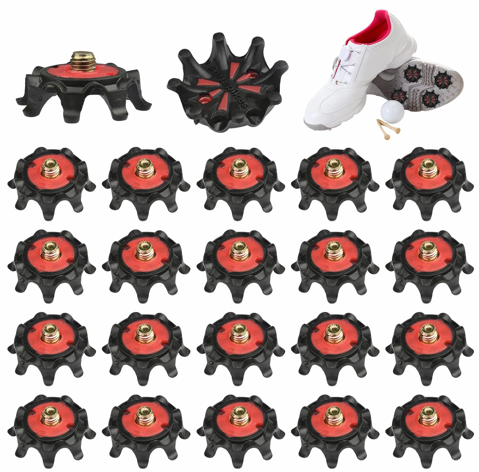 20 Piezas Tacos de Golf de Repuesto, Antideslizamiento Clavos de Zapatos de Golf, Picos en Zapatos de Golf Prácticos, Golf Shoe Spikes Replacements para Amantes del Golf, Fáciles de Instalar