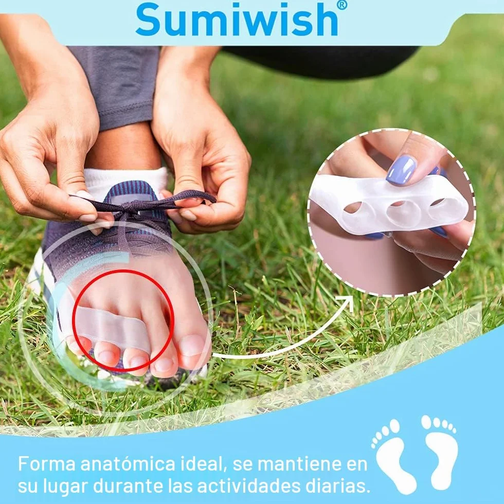 Sumiwish Separadores de Dedos de Silicona 10 Piezas Protectores Alivia Presión Dolor Meñique