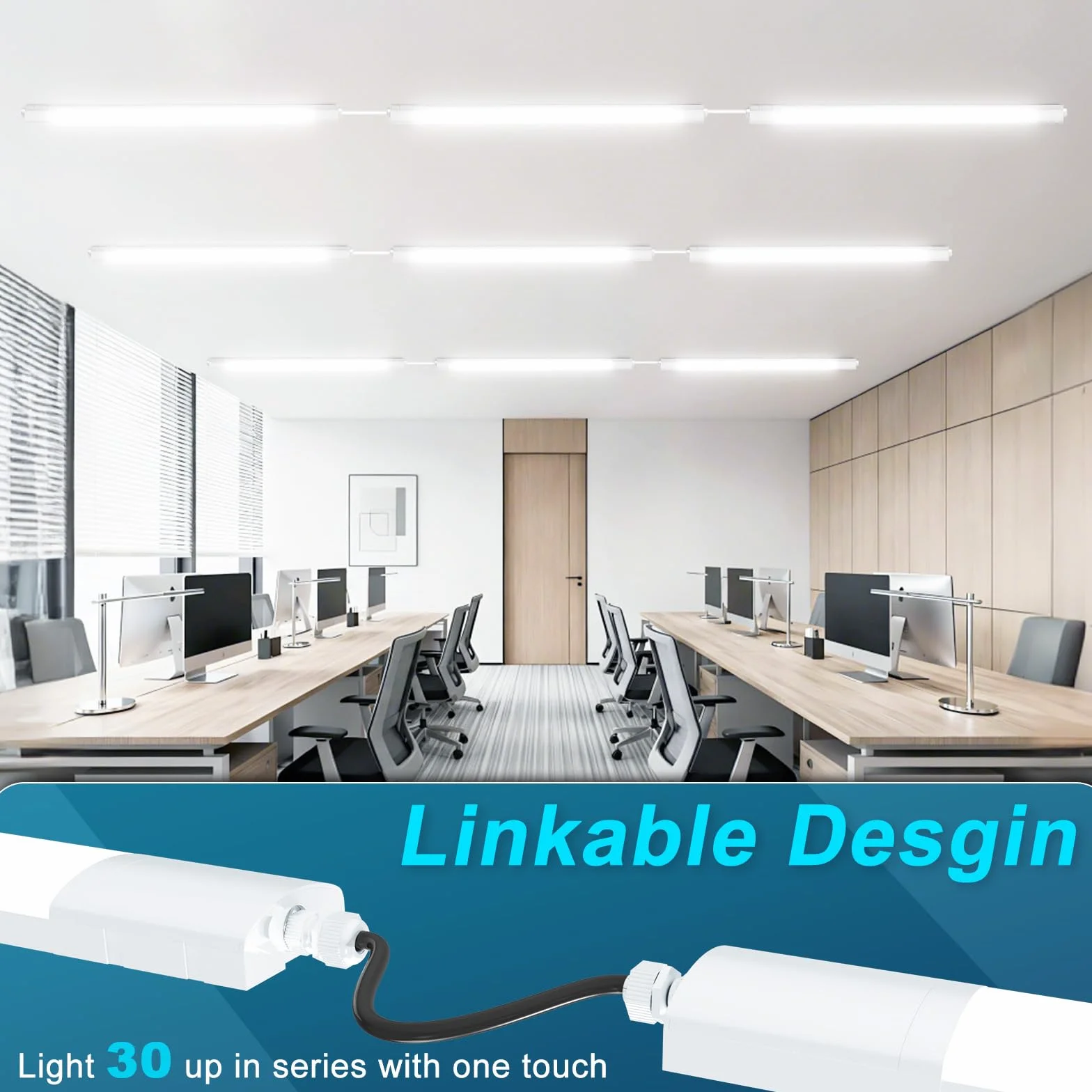 Lámpara LED de Techo Fluorescente 120cm 36W 3960LM 3000K-6500K IP65 Impermeable