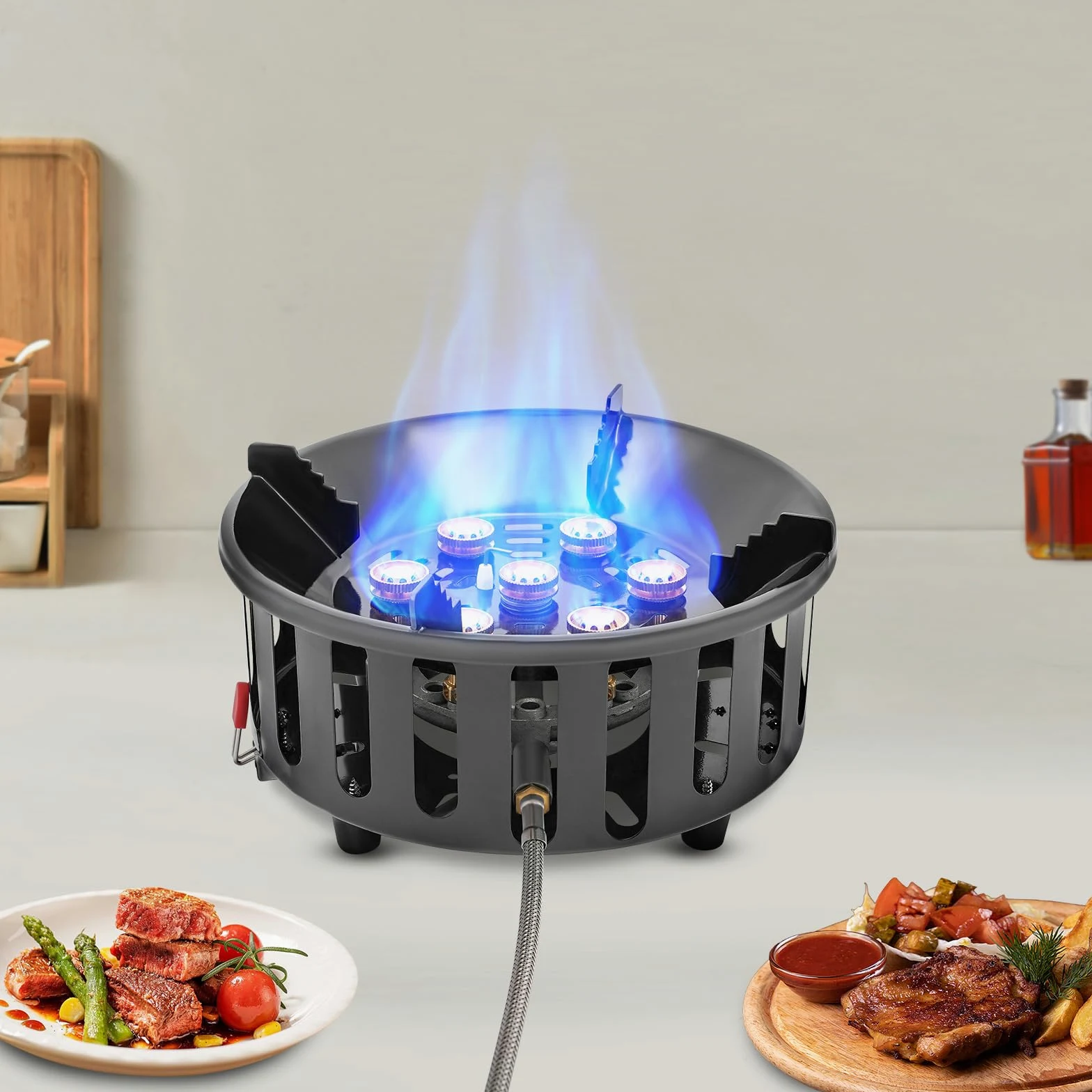 Hornillo de cocina portátil de gas para camping, estufa de gas, 21000 W