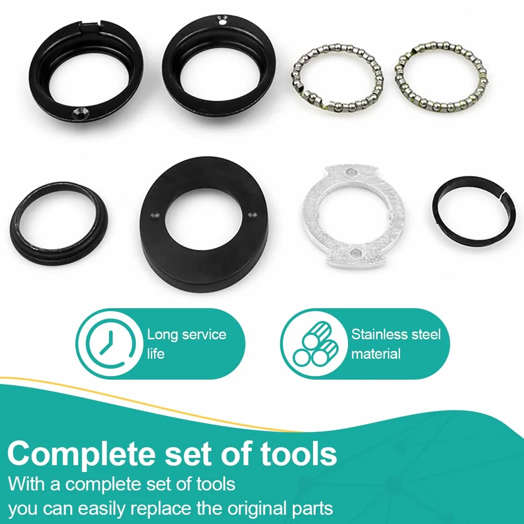 8 Pcs Carcasa de rodamiento, Juego de Bolas de dirección giratorias de Acero con rodamiento de Bolas, rodamiento de Bolas para Bicicleta, Anillo de Bola, Rueda Delantera, rodamiento de Bolas