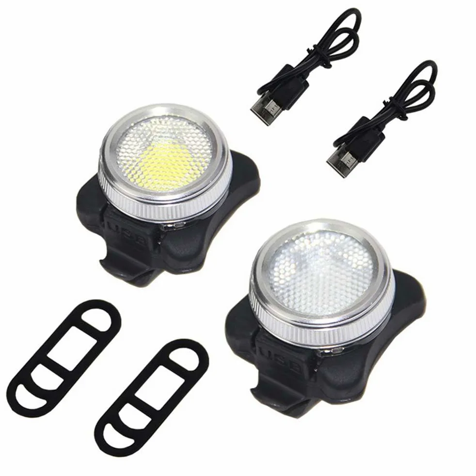 Juego De Bicicletas Luces Delanteras De Carga USB Luces Traseras De Advertencia De Bicicleta COB Luces De Bicicleta De Dos Colores Accesorios para Bicicletas De Montaña