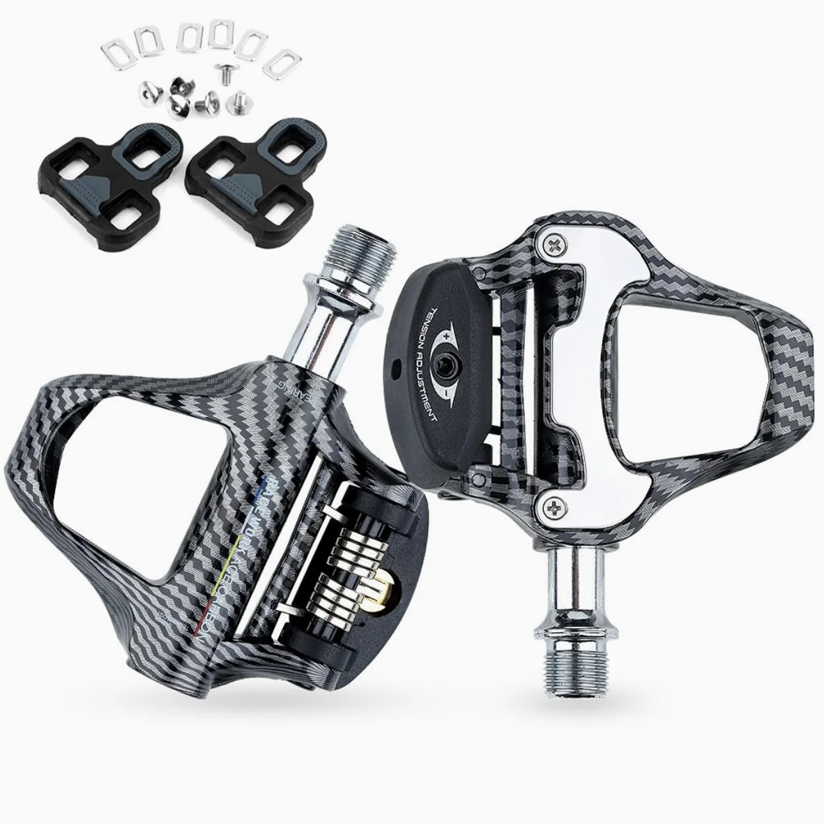 Pedales de bicicleta, pedales de bicicleta de fibra de carbono, pedales de bicicleta de carretera de carbono compatibles con pedales de tacos de ciclismo KEO Grip