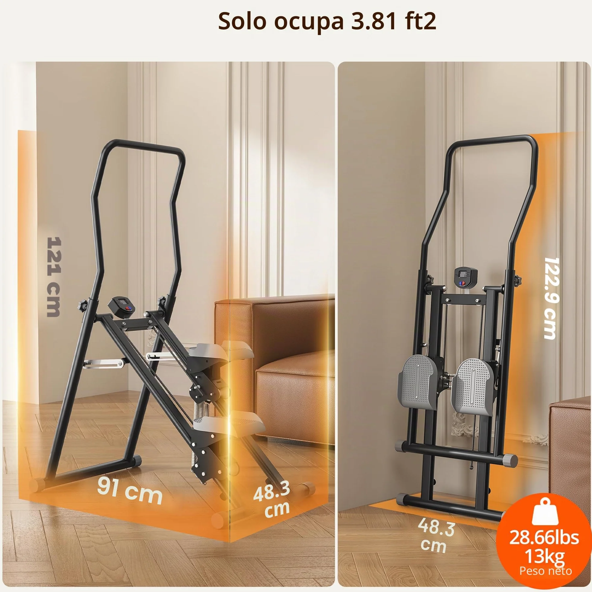 MOMODA Escalera escaladora Vertical Plegable Ajustable para Gimnasio en casa, Entrenamiento de Cuerpo Completo