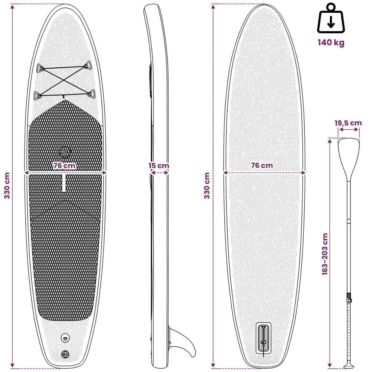 vidaXL Tabla hinchable de SUP con vela, de PVC, para exteriores, océano