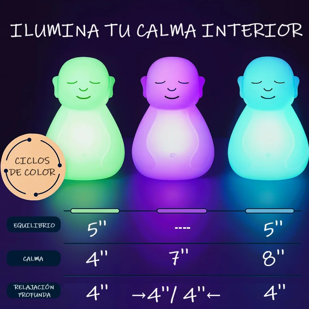 Lámpara Anti-estrés Zen para Meditación y Relax con Atención Plena (Blanco) - Alivia Estrés y Ansiedad