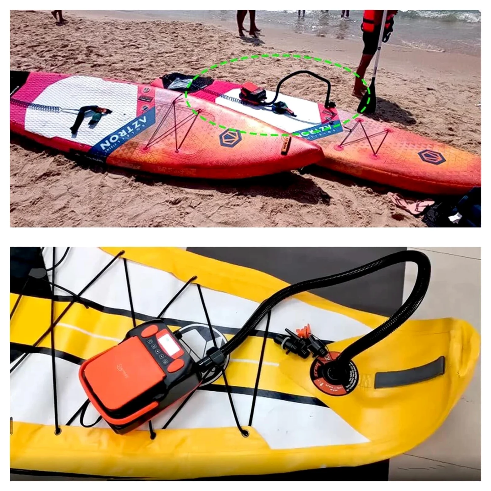 Bomba de Aire eléctrica HT-790, Recargable, 6000 mAh, desinflable, para Sup, DC12 V, 110 W, para Tabla de Remo, Bote Inflable, Kayak, para Bote Inflable y Tabla de Remo