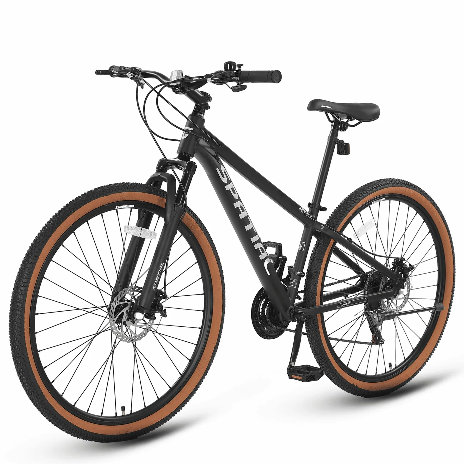 SPATIAL MTB Bicicleta de Montaña para Adultos y Jóvenes - 29/27,5/26/24 Pulgadas, 8/21 Velocidades, Frenos de Disco Mecánicos Dobles, Cuadro de Aluminio, Suspensión Delantera, Asiento Ajustable