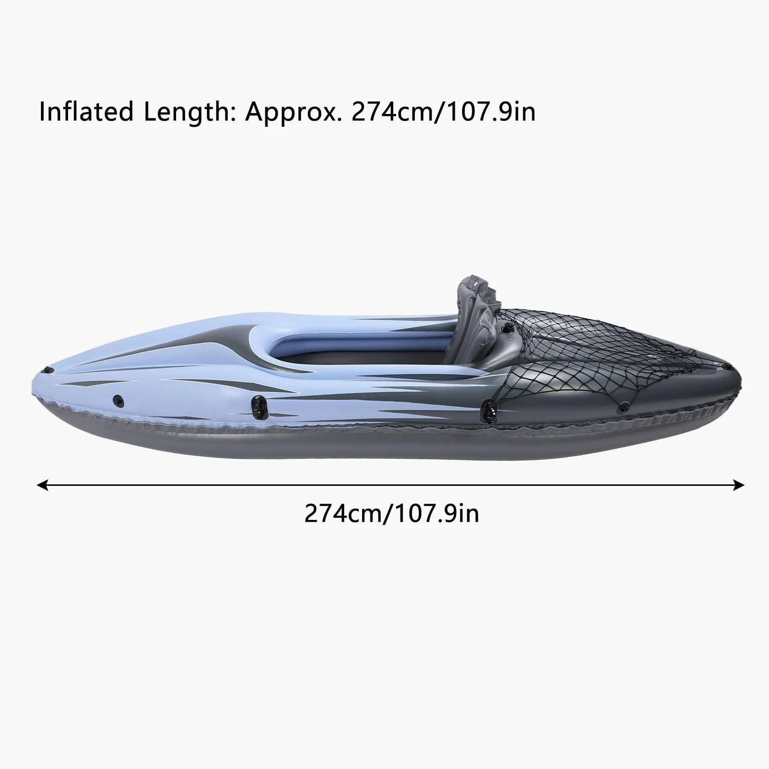 Kayak Hinchable, 1 Persona PVC UV Proof Kayak Hinchable Portátil con Bomba de Mano y Bolsa de Transporte rgonómico Alto Asiento de Espalda Fácil Plegable Blow Up Canoa Barco