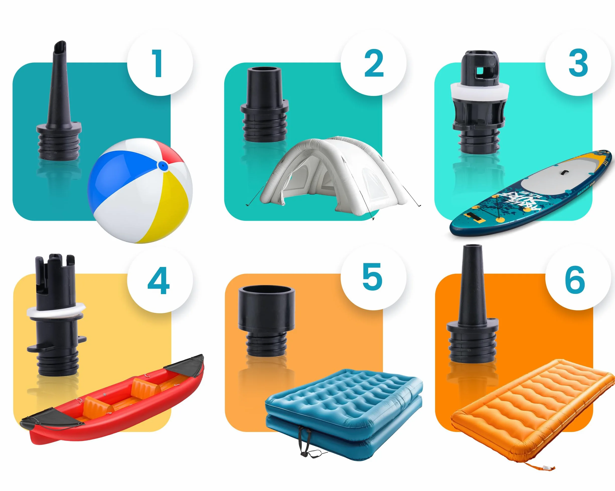 Neo-Sport Bomba de Aire eléctrica de 12 V para Sup, colchón de Aire y Bote Inflable – Bomba de 20 PSI Sup con Doble Motor, Parada automática, 6 adaptadores y función de desinflado