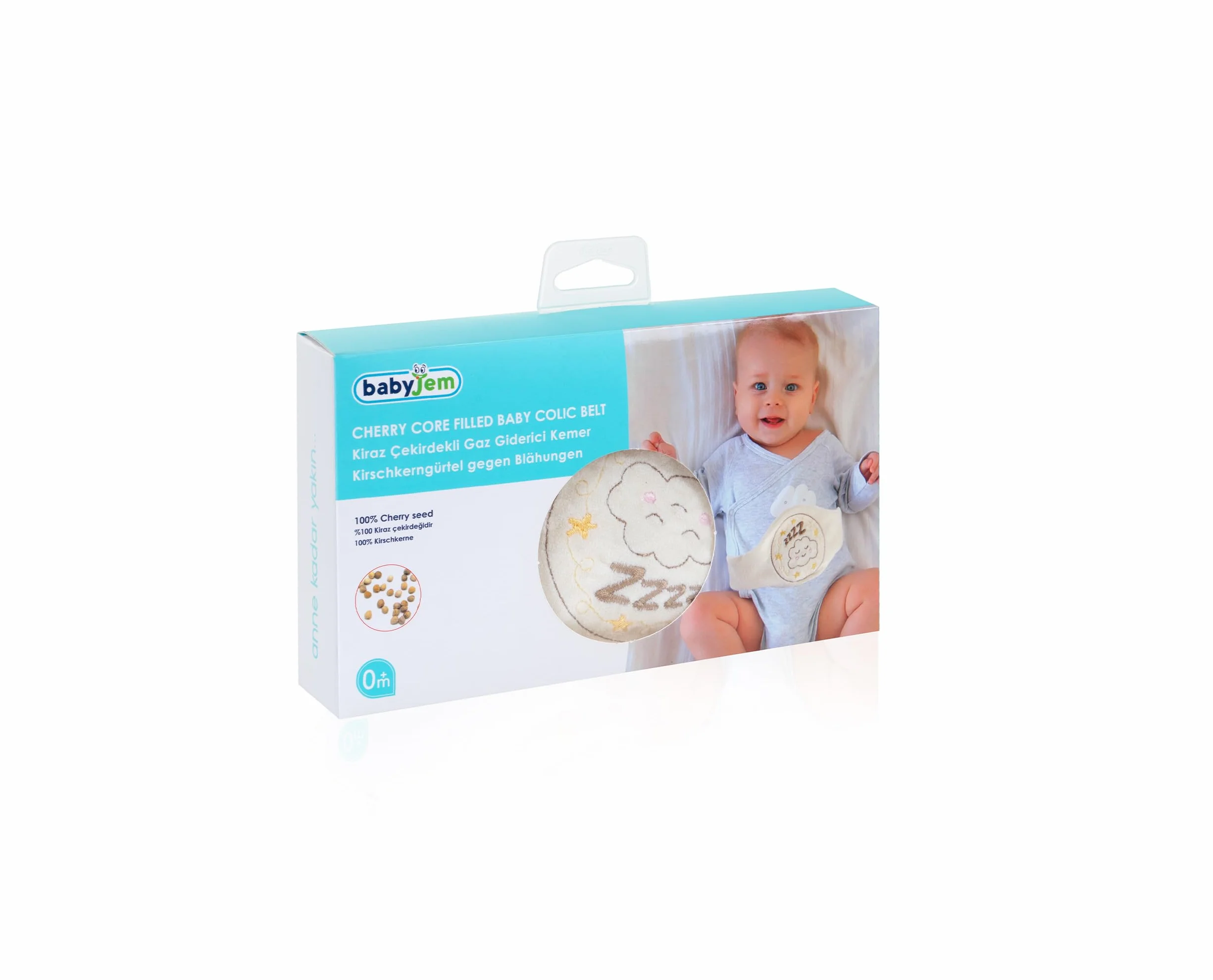 Babyjem Cojín de huesos de cereza térmico ajustable para bebés 100% algodón
