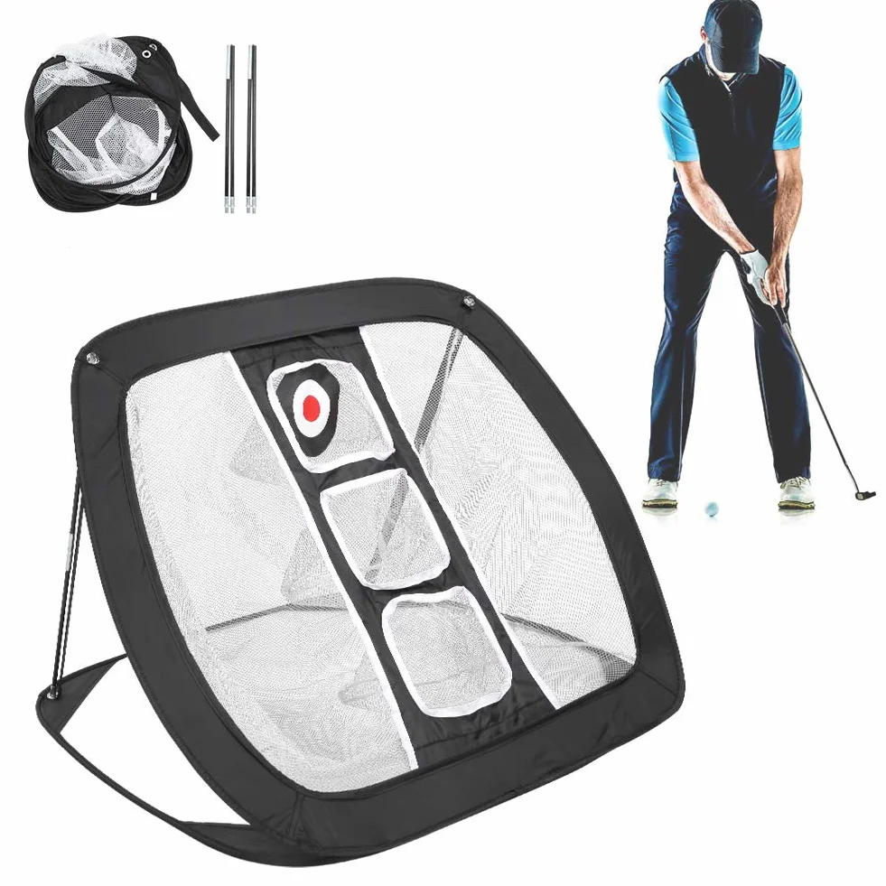 Red de práctica de Golf al aire libre, práctica de objetivo de tenis de Golf, red de golpeo de Golf portátil plegable para interior, equipo de entrenamiento, Red de objetivo de Golf(blanco + negro)