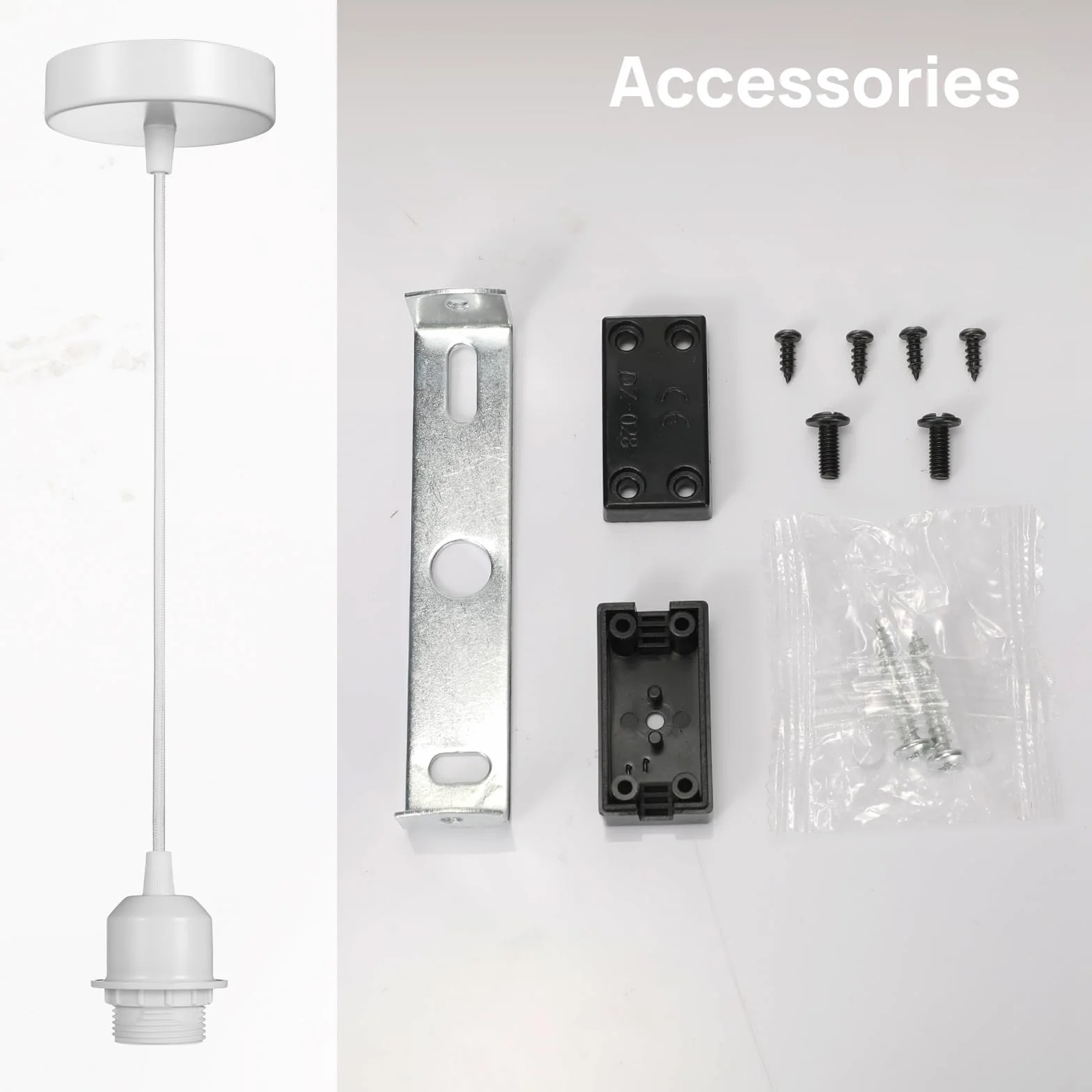 Linkind Portalámpara E27 de Metal Colgante con Cable Ajustable 100 cm Blanco