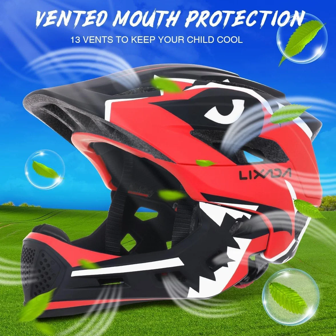 Lixada Casco Integral Niños Desmontable Casco de Seguridad Deportivo Bicicleta Ciclismo Patinaje