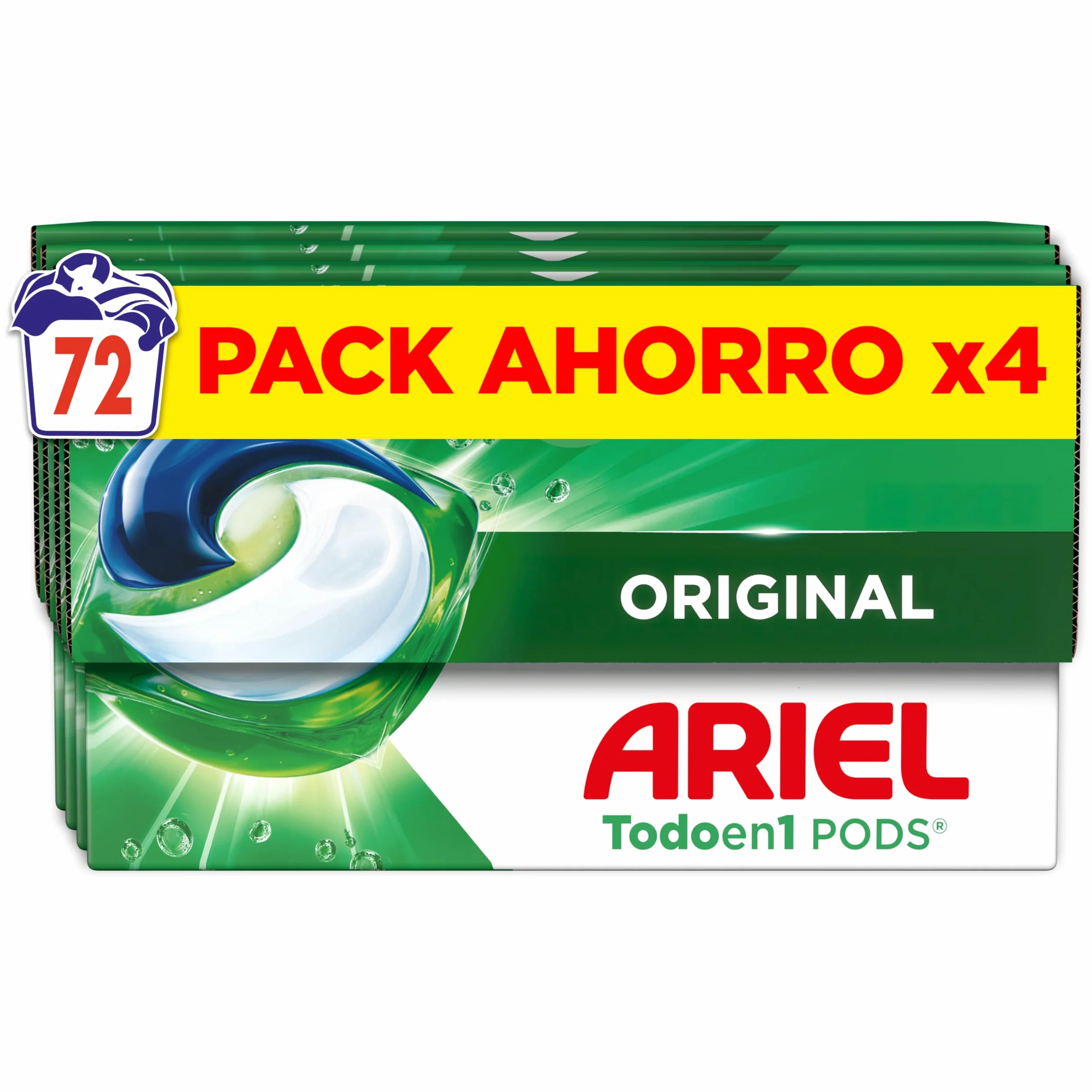 Ariel PODs Todo en 1 Detergente en Cápsulas Original, 72 Cápsulas