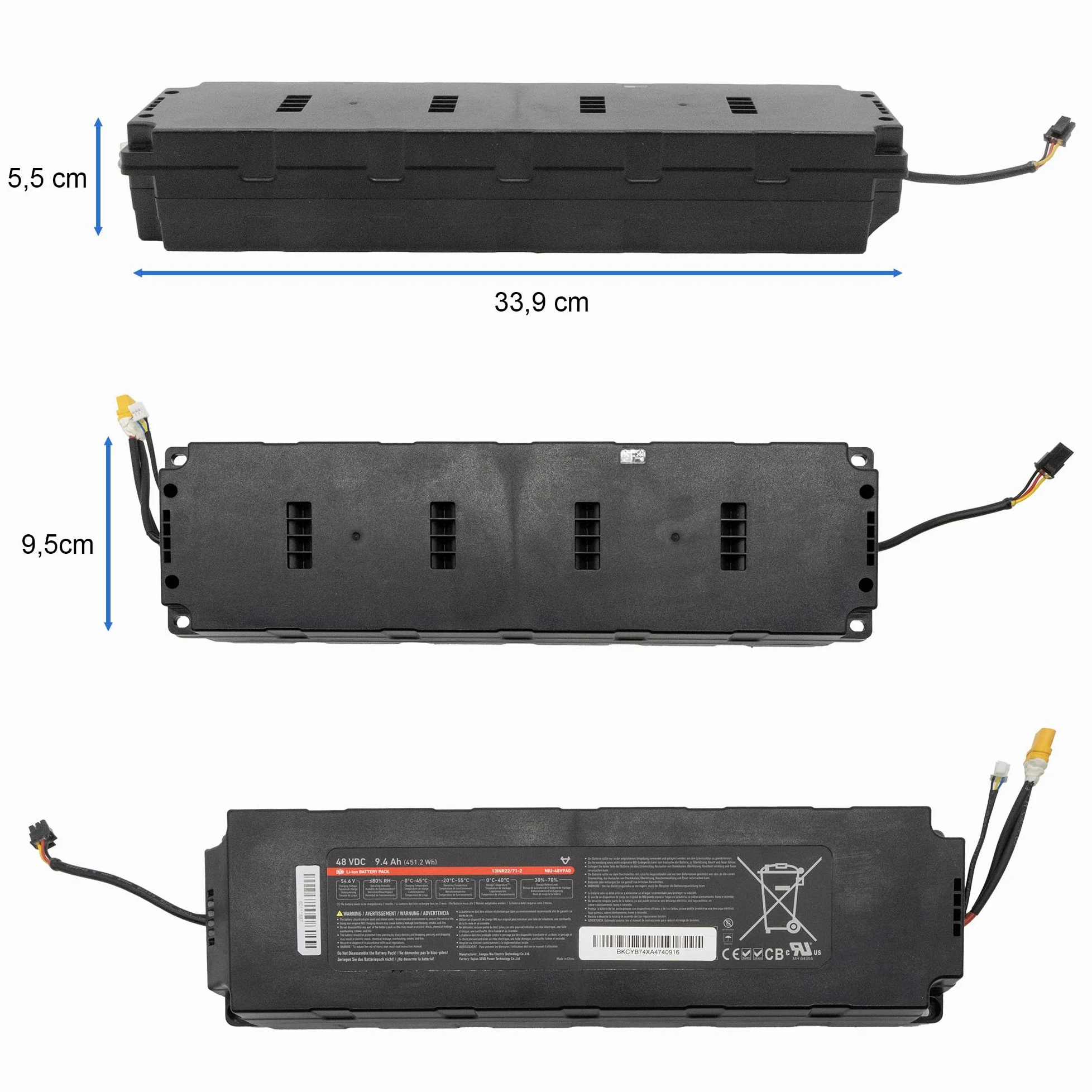 eWheel KR Battery Pack_EU para Patinete eléctrico conexión fiable Entre componentes electrónicos del Patinete para un Funcionamiento Estable y Seguro