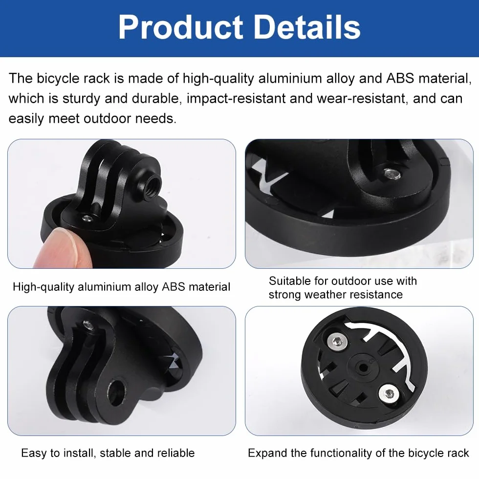 Soporte Bicicleta, Soporte para Ciclocomputador Gopro Universal Soporte para Cámara Compatible con Luz Bicicleta Adaptador Combo de Montaje para Garmin Edge, Distancia Entre Orificios 22