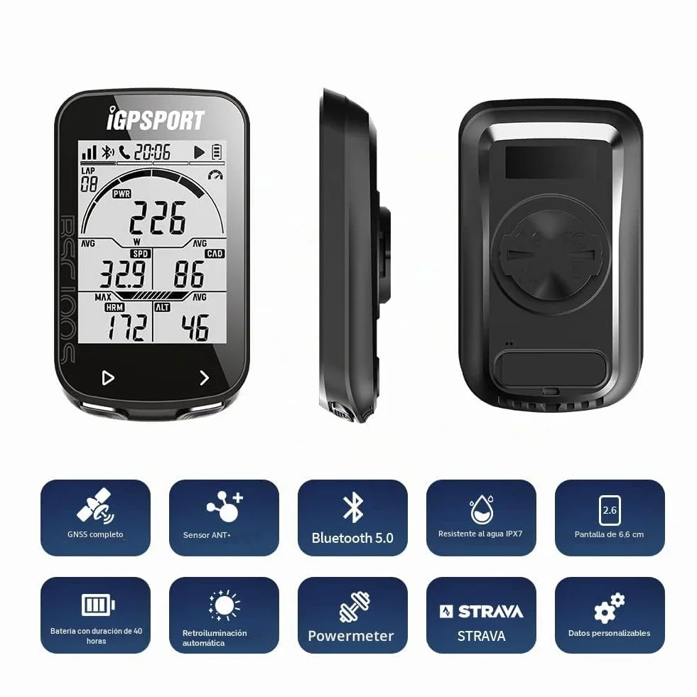 iGPSPORT Ciclocomputadores GPS Ant+ Función Ordenador inalámbrico Bicicleta Ciclismo Cuentakilometros Bici,40 Horas de duración de la batería
