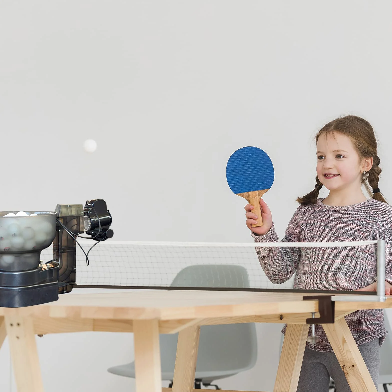 Máquina de Tenis de Mesa HP-07 Robot Automático con 36 Bolas de Giro Diferentes