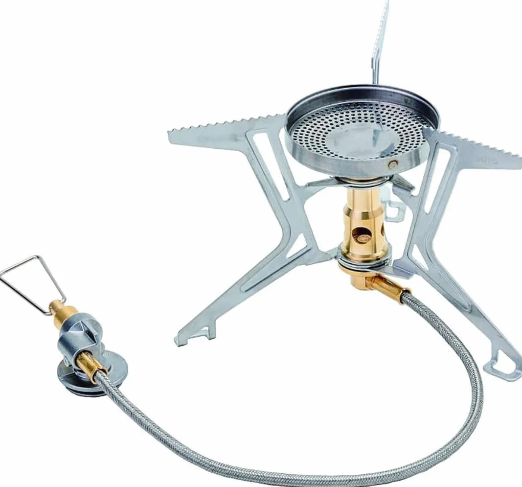 SOTO Estufa compacta desmontable Fusion Trek con sistema de válvula micro regulador | Estufa de gas desmontable compacta y portátil con sistema de válvula microreguladora para exteriores, senderismo y cocina
