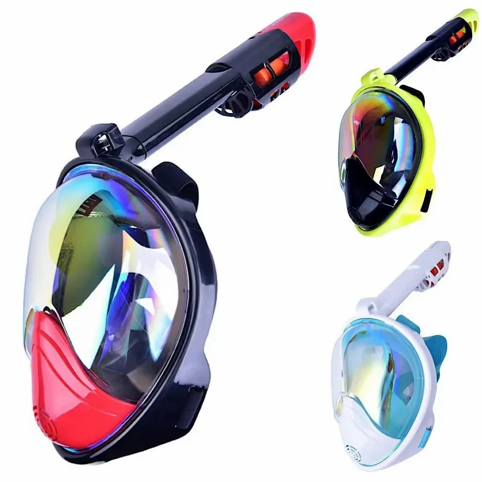 Kit de de Buceo Máscara de Buceo antivaho UV con Revestimiento Facial Completo, Gafas submarinas Anchas para Buceo y esnórquel, Buceo para Adultos, Pesca submarina Buceo