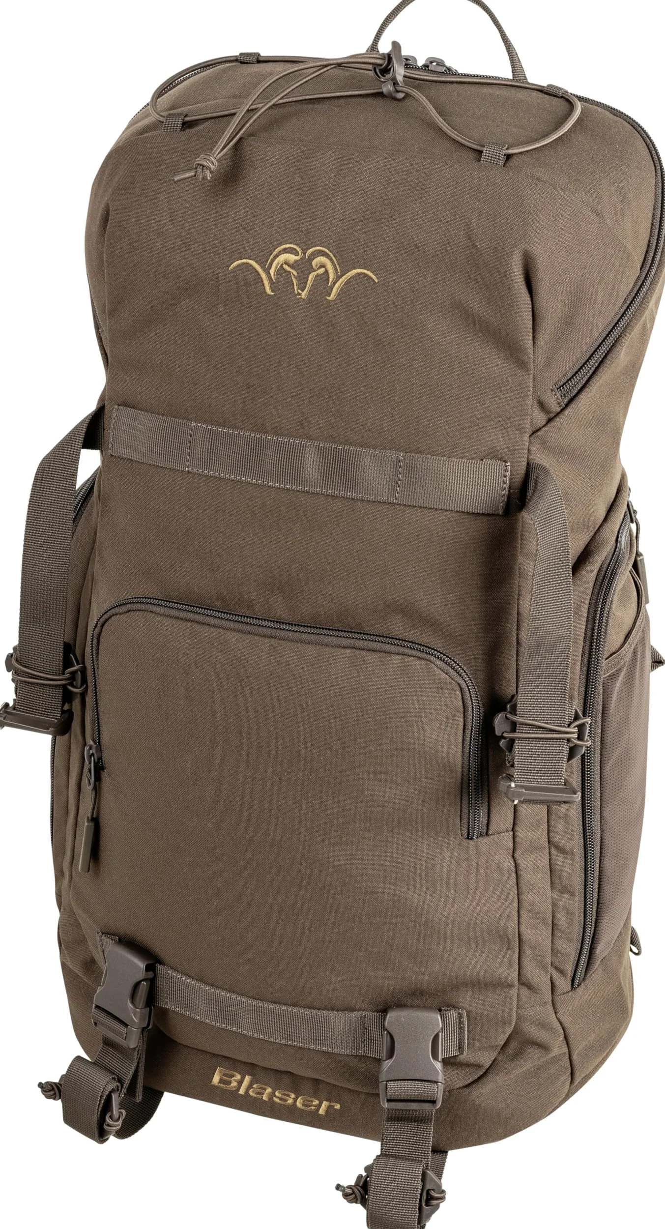 Blaser – Ultimate Backpack S | Mochila de caza modular de 30 L | Sistema Molle y sistema de hidratación compatible | Marrón oscuro & HunTec | Correas de compresión y espacio de almacenamiento