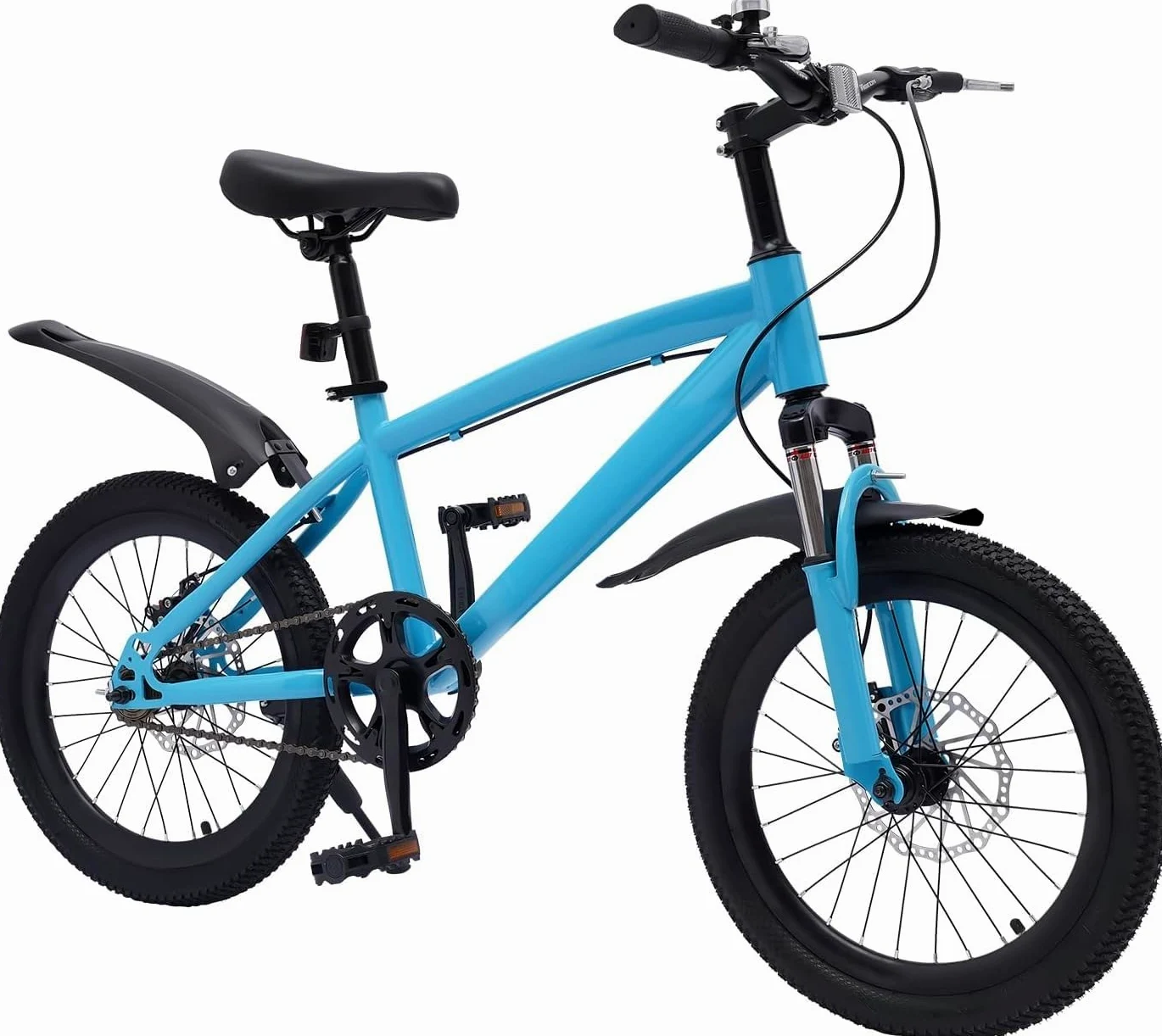 Bicicleta Montaña para Niños 18 Pulgadas, Frenos Delanteros Y Traseros, Adecuada para Niños con Una Altura 4,1 A 4,59 Pies, Bicicleta Montaña MTB para Niños E,18in