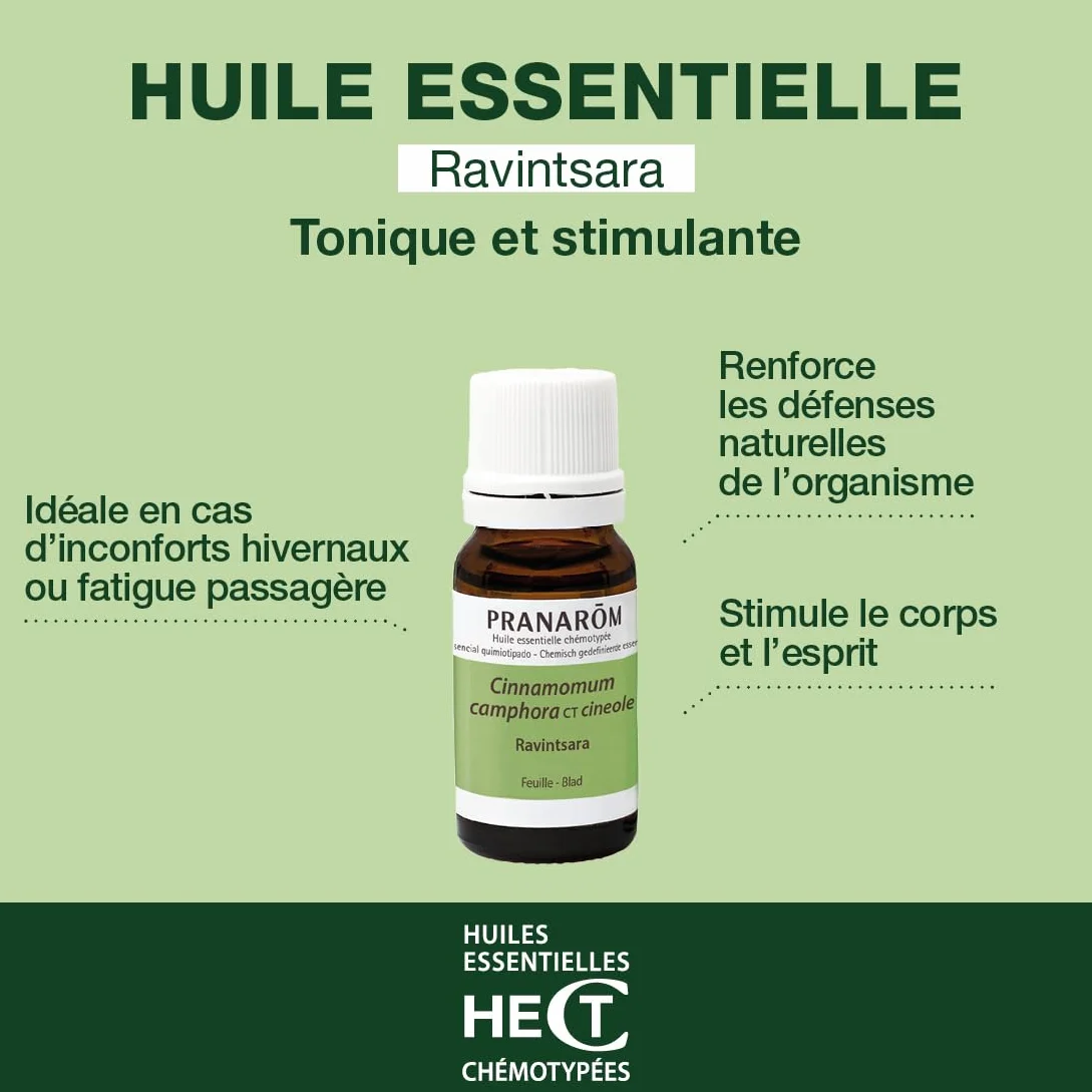 Aceite Esencial Ravintsara HECT 100% Puro 10 ml - Confort Respiratorio y Defensas Naturales