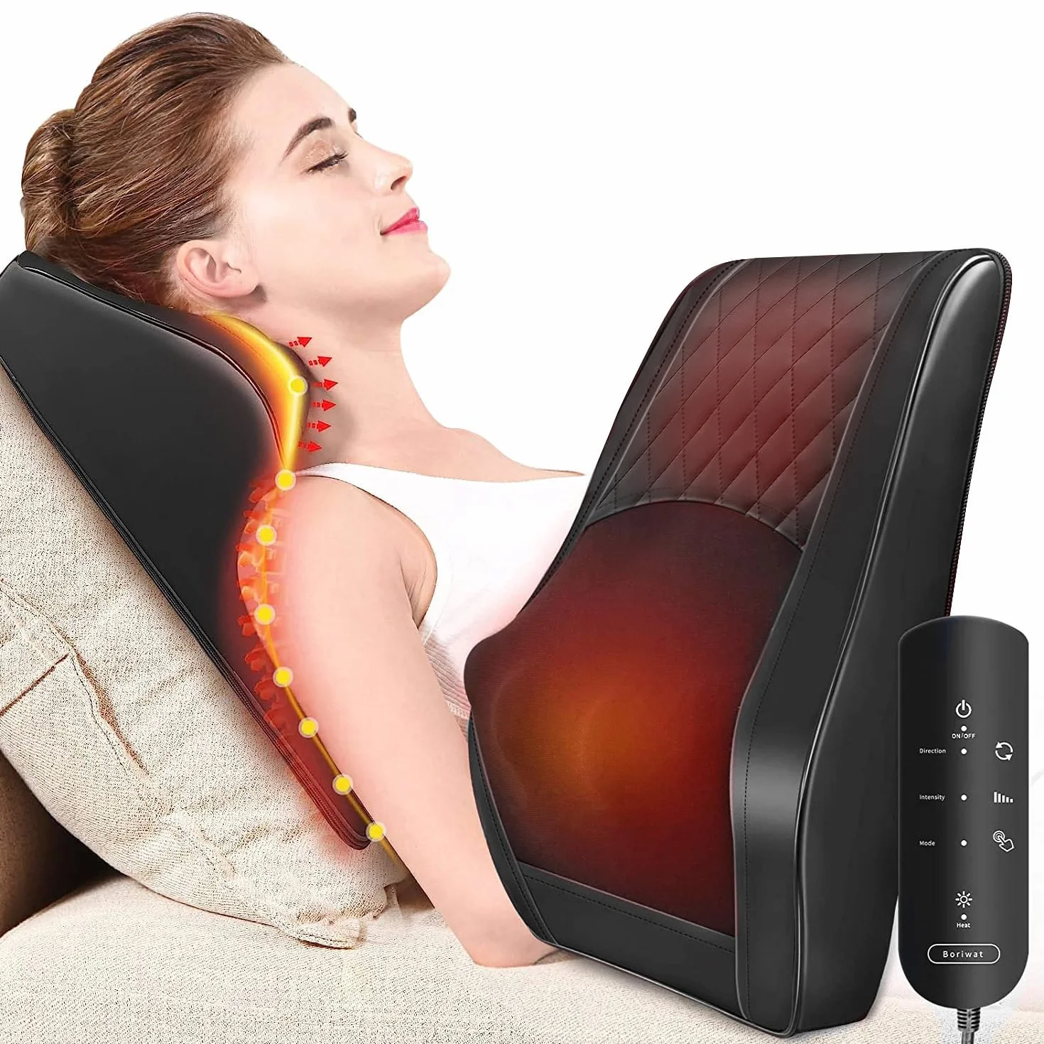 Masajeador Cervical y Espalda con Calor, 3D Shiatsu, Alivio del Dolor Cuello Hombro Espalda