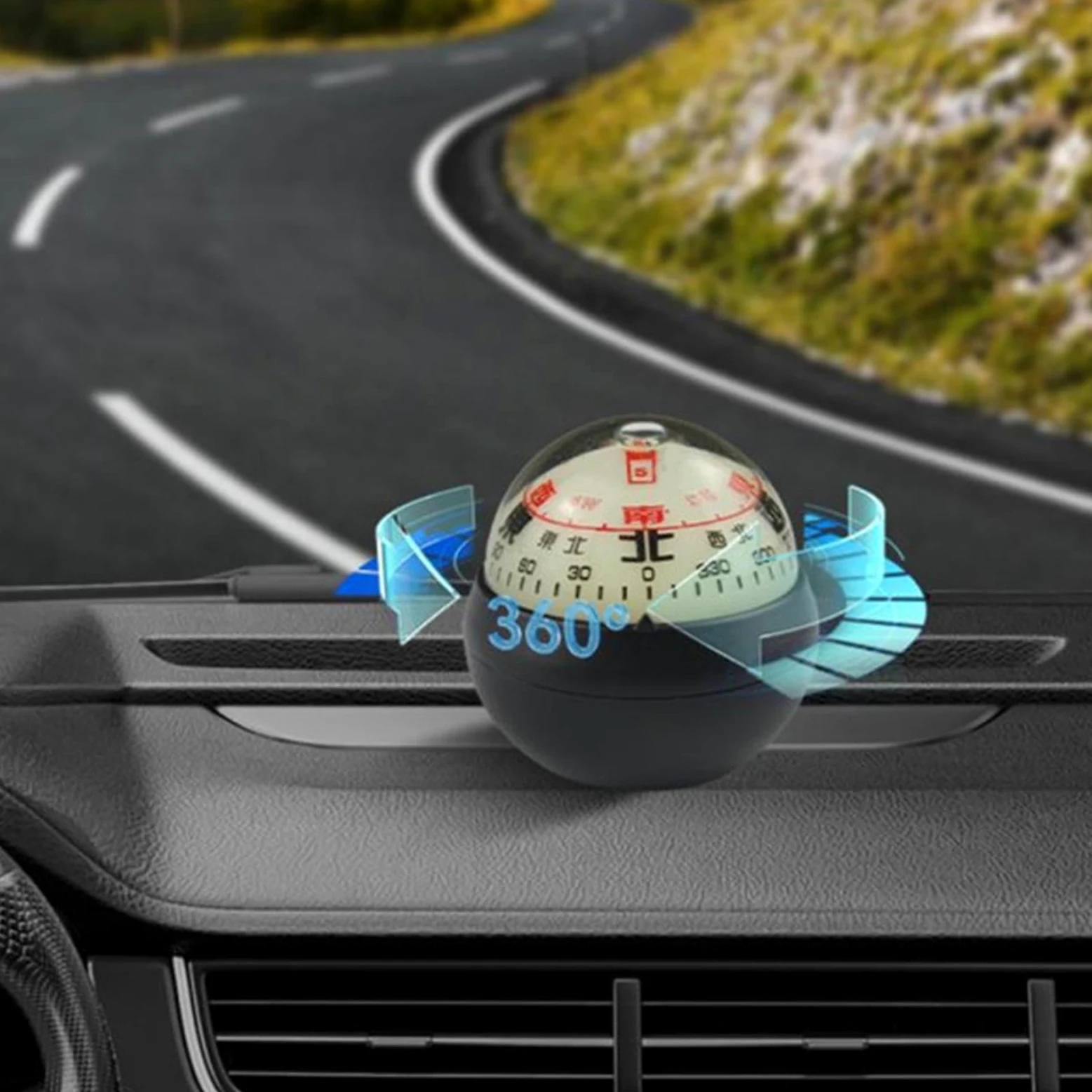 Brújula Esférica para Salpicadero De Coche Doble Luminosa para Orientación | Indicador De Dirección Para Coche Y Para Coches s Navegación Exterior Senderismo Orientación Encontrar