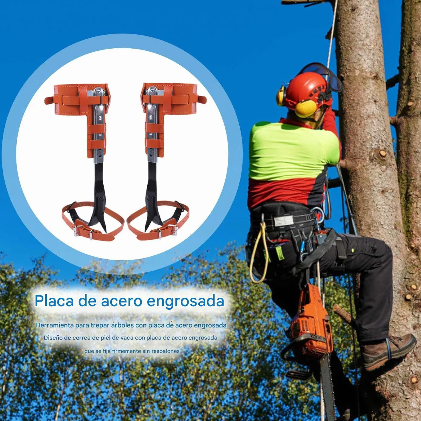 Genérico Espuelas para Trepar Árboles | Picos para Escalada De Árboles Actividades Exteriores - Ergonómico Altura Ajustable Accesorio De Recreación Al Aire Libre para La Poda El Corte La Gestión De