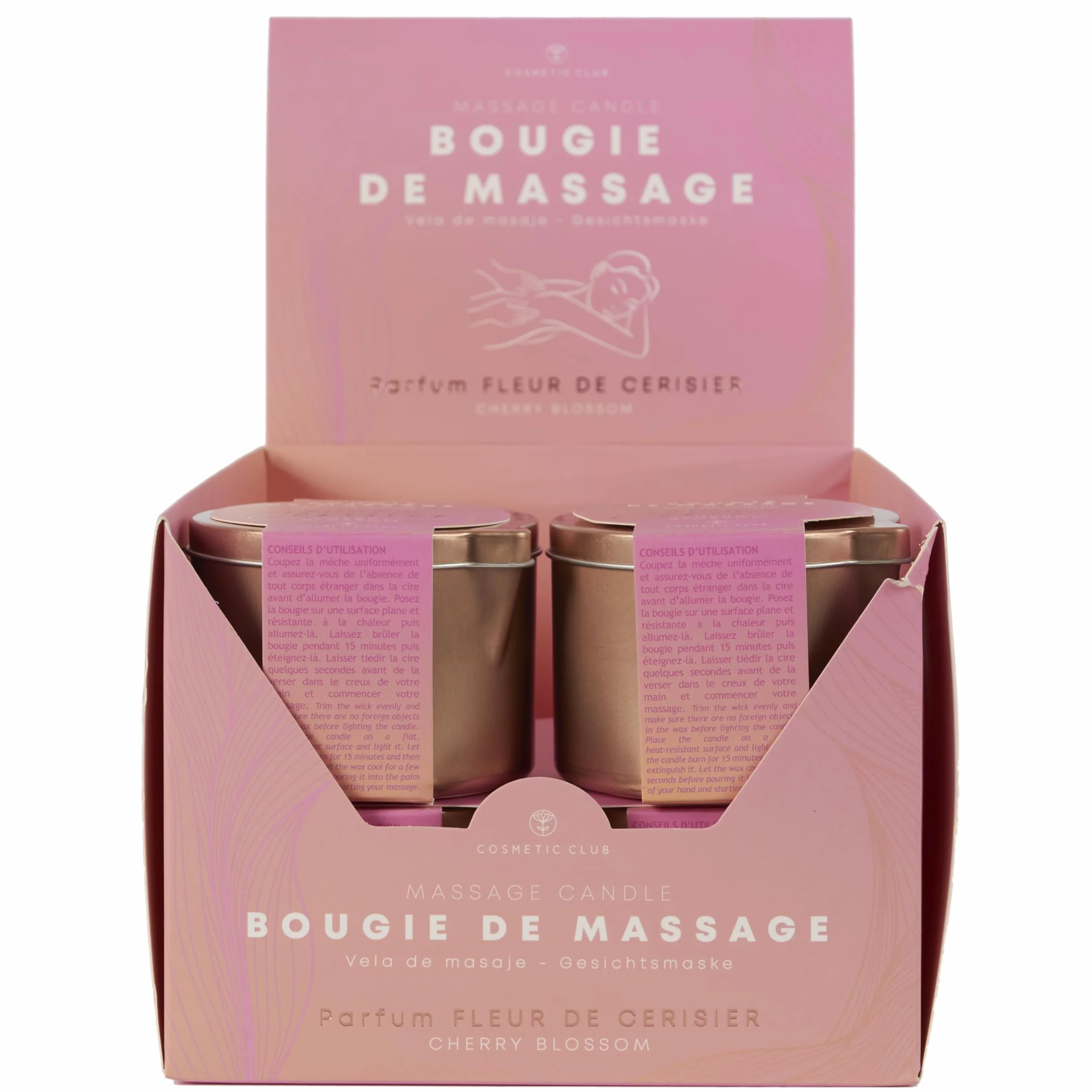 COSMETIC CLUB Vela de Masaje Flor de Cerezo 140G Aroma Envolvente Cuidado de Belleza