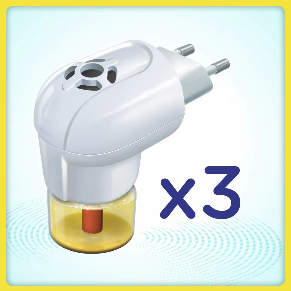 Bloom Insecticida Eléctrico Líquido 6 en 1 Antimosquitos 3 Aparatos + 3 Recambios 135 Noches