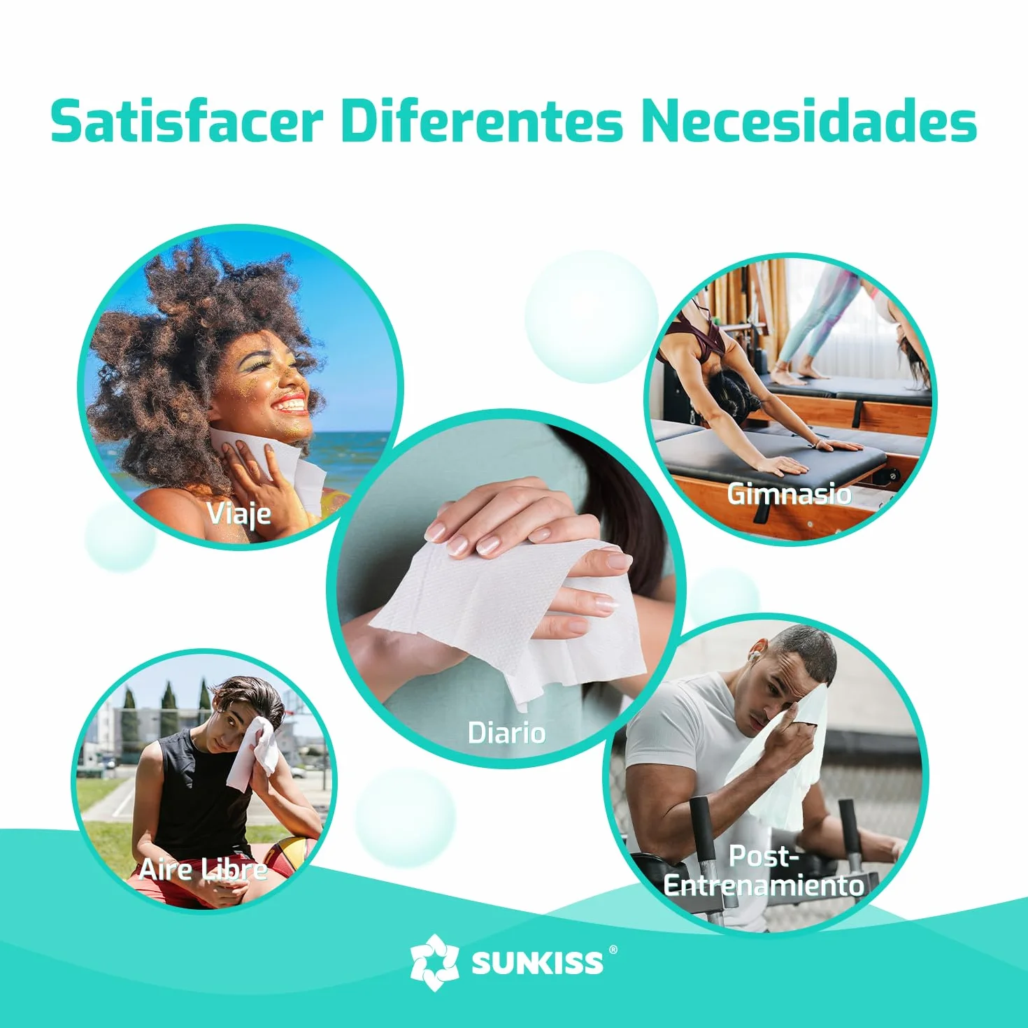 SUNKISS Trustplus Toallitas Húmedas para Adultos con Aloe, 20 x 30 cm, 200 Unidades