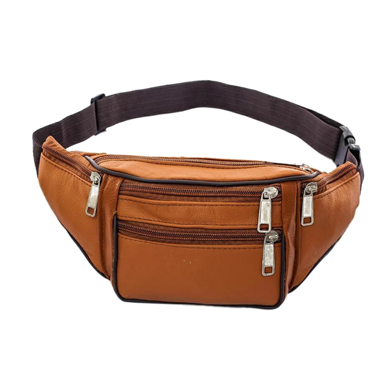 Beaupretty Riñonera Vintage para Hombre en Pu Resistente al Desgaste Costuras Suaves, Diseño Creativo para Jogging y Viajes Casuales
