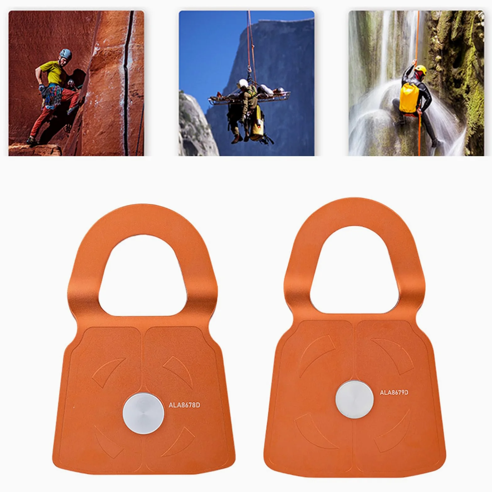 Pulleys Heavy Type Aluminum Alloys with Side Plate 360 Degree Swivels Pulleys for Mountaineering Construction Load Movemen Rusts Resistant Climbing Equipment