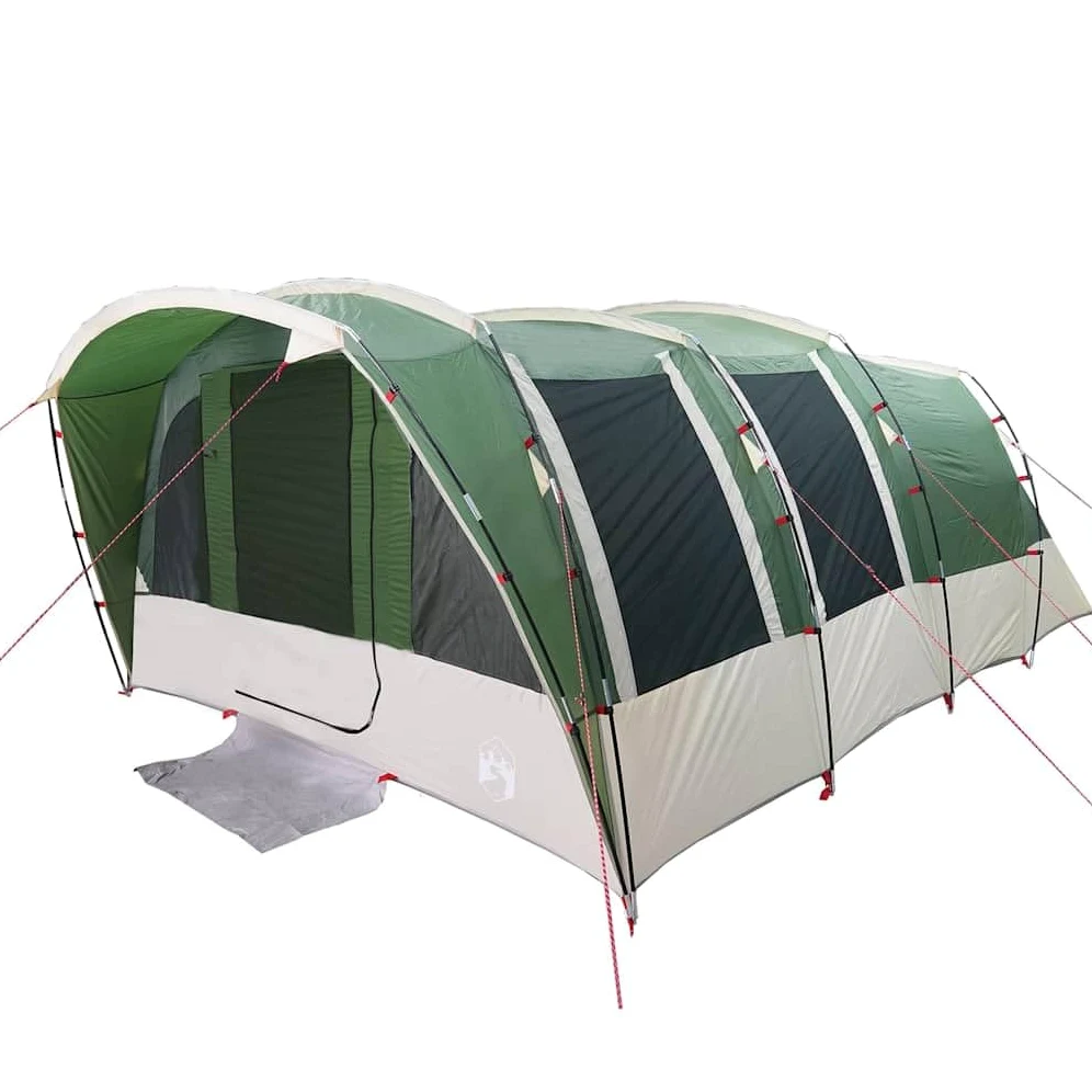 Tienda de campaña familiar tipo túnel, verde, impermeable, de poliéster 185T con revestimiento de poliuretano, 430 x 314 x, ligera tienda de campaña con cabinas