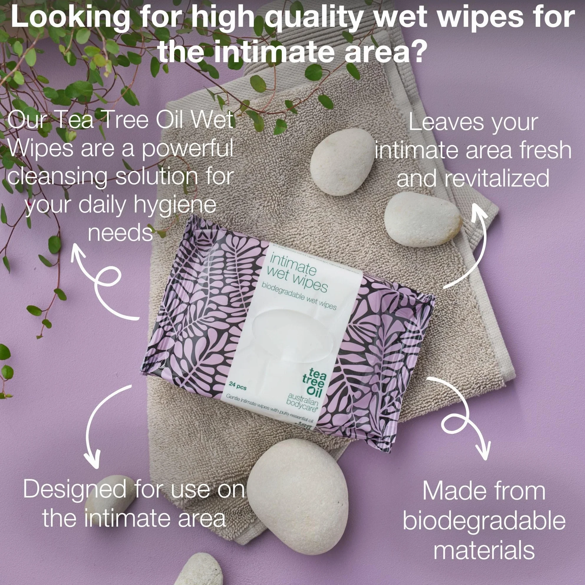 Australian Bodycare Toallitas Húmedas Íntimas con Aceite de Árbol de Té 144 Toallitas 6 Paquetes
