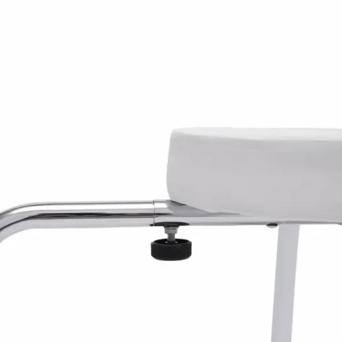 Taburete de Pedicura 2 en 1 con Reposapiés Ajustable, Almohadilla de PVC para Salón de Belleza