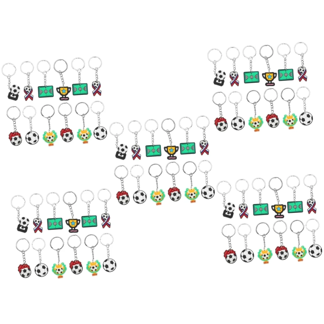 Abaodam 5 Series Llaveros De Fútbol Colgante Decorativo Llaveros Pequeños Para Decorar Y Claves Para Aficionados Fútbol 35 Piezas X 5